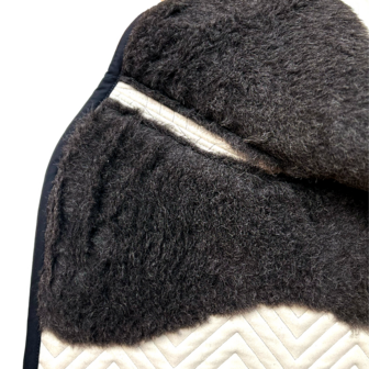 L&#039;Evoine BLACK Saddlepad Alpaca lining dressage