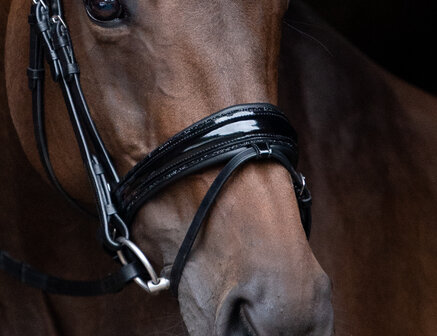 Uniq Black Noseband Elegant/Crystal Rock Snaffle