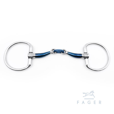 LAST CHANCE Claudia Double jointed Sweet iron D-snaffle (Fager)