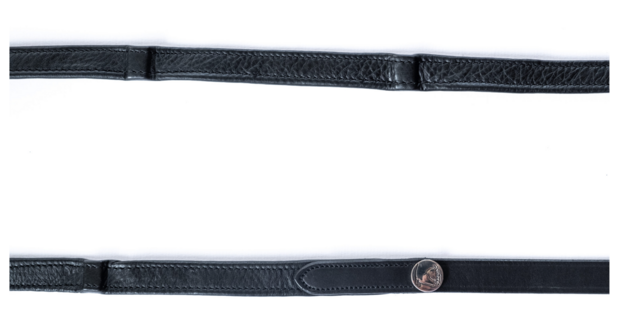 Finesse Reins Leather with stops wrapped in calfsleather Flat leather 