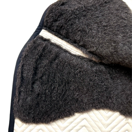 L'Evoine BLACK Saddlepad Alpaca lining dressage